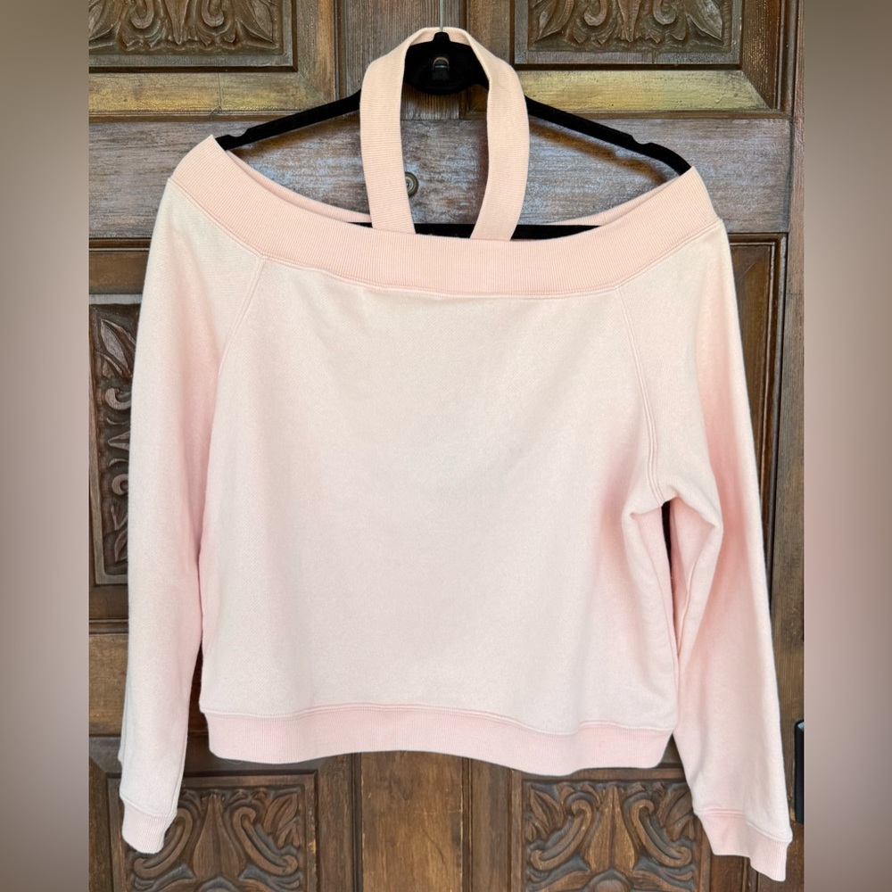 Rebecca Minkoff Light Pink Off-Shoulder Long Sleeve Demi Sweatshirt, Large, NWT - Picture 8 of 11